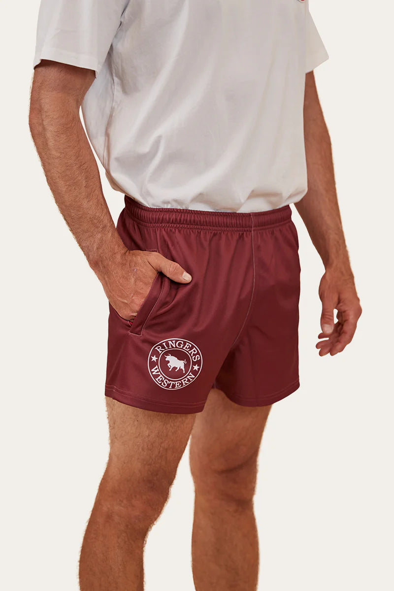 Ringers Western Mens Footy Short - Burgundy