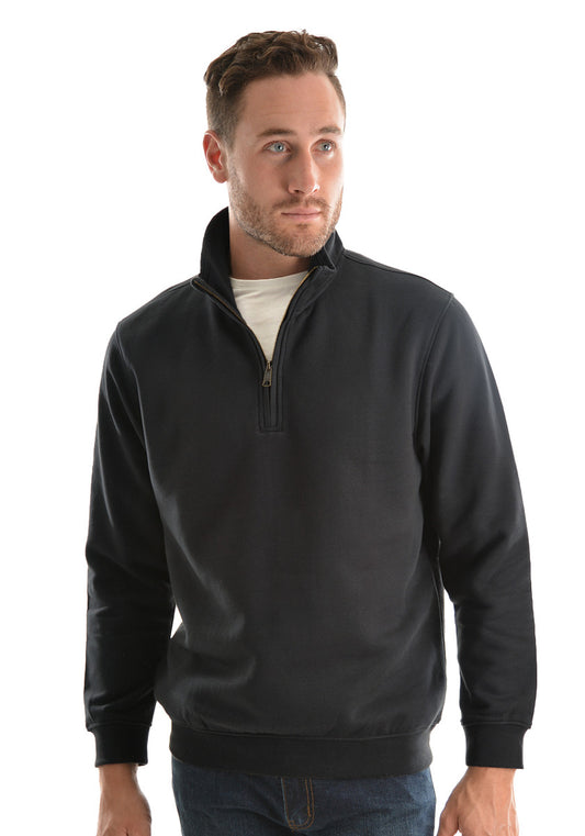 Hard Slog Men’s 1/4 Zip Fleece Top Charcoal – Heavyweight Work Jumper
