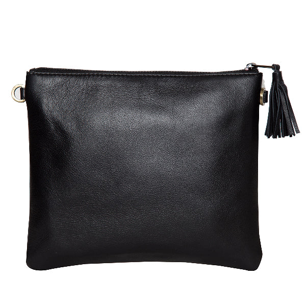 Ladies Cowhide Clutch Black and White