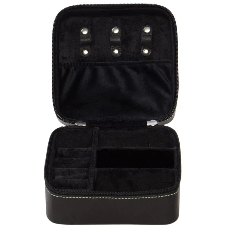 Tooled Cowhide Jewellery Box Black