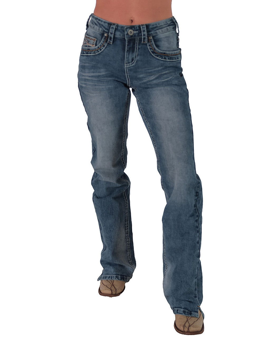 Cowgirl Tuff Jeans - Don't Fence Me In Faded
