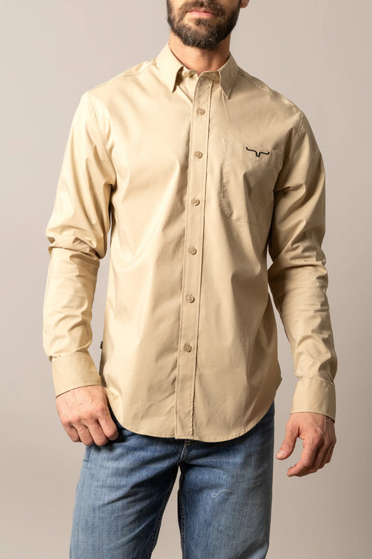Kimes Ranch Mens Team Dress Shirt Khaki