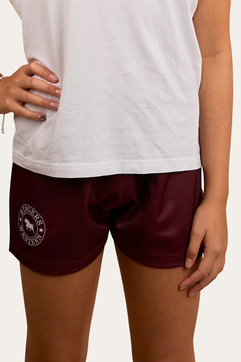 Ringers Western Kids Footy Shorts - Burgundy