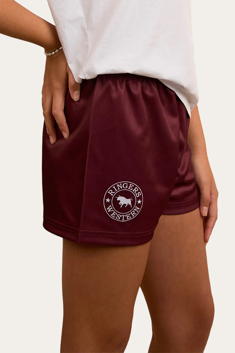 Ringers Western Kids Footy Shorts - Burgundy