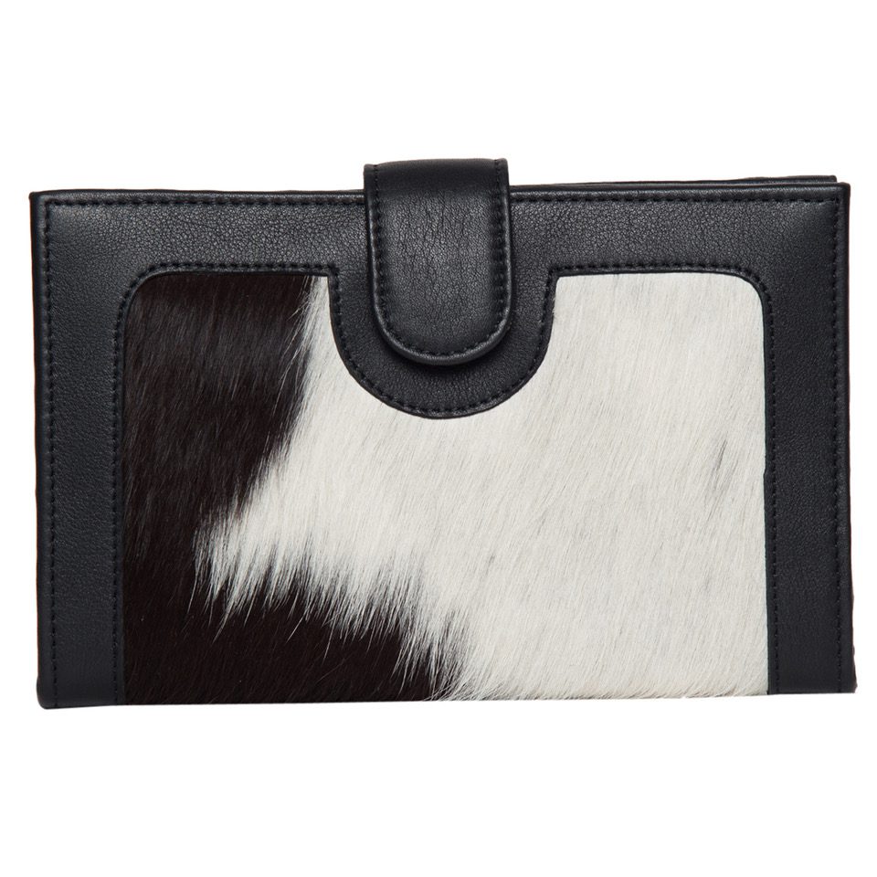 Large Ladies Cowhide Wallet Black