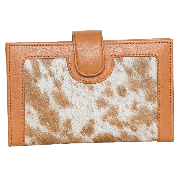 Large Ladies Cowhide Wallet Tan