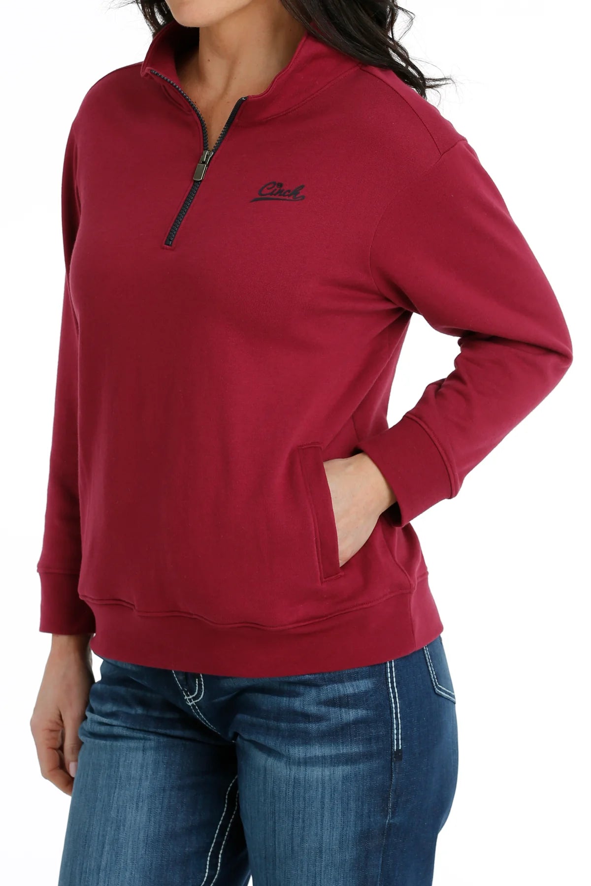 Cinch Women’s Pullover 1/4 Zip - Burgundy