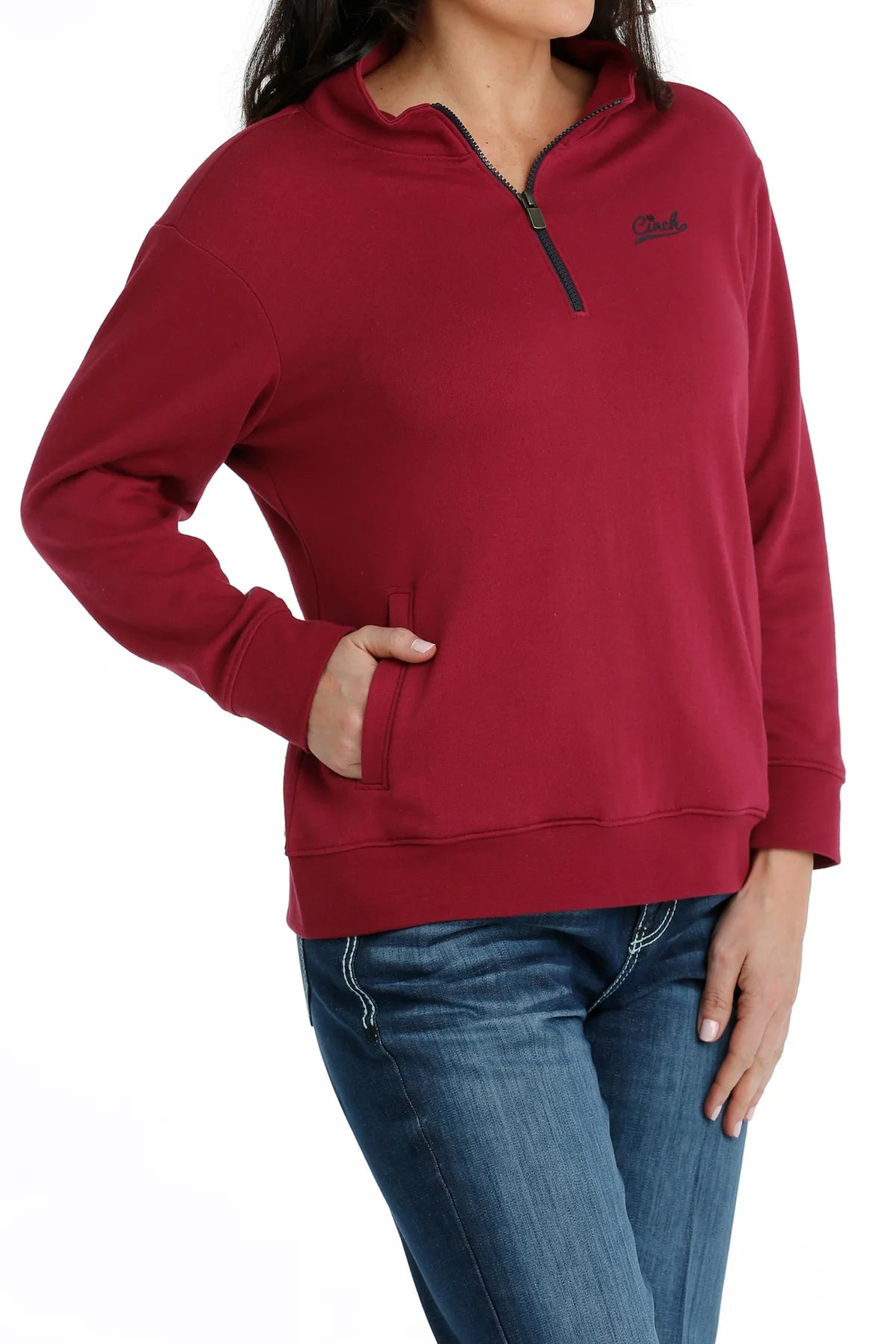 Cinch Women’s Pullover 1/4 Zip - Burgundy