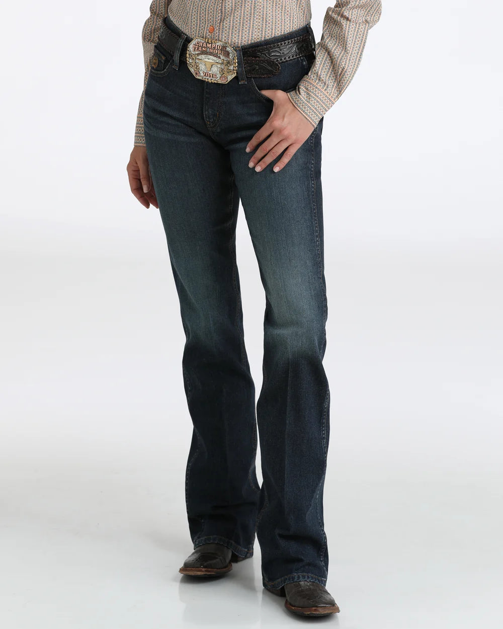 Cinch Women's Classic Boot Cut Stretch Jeans – Dark Stone
