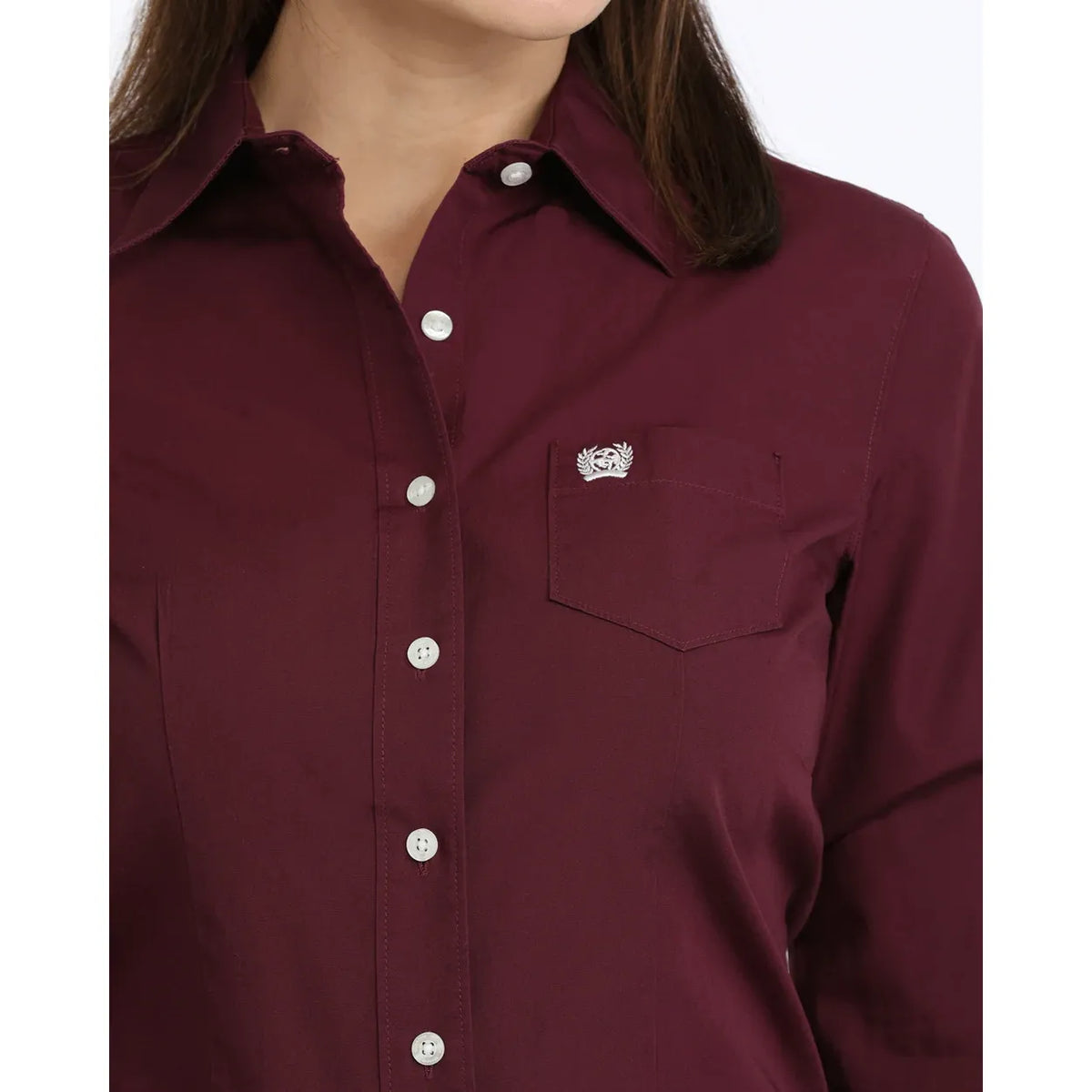 Cinch Women's Button-Down Western Shirt – Burgundy