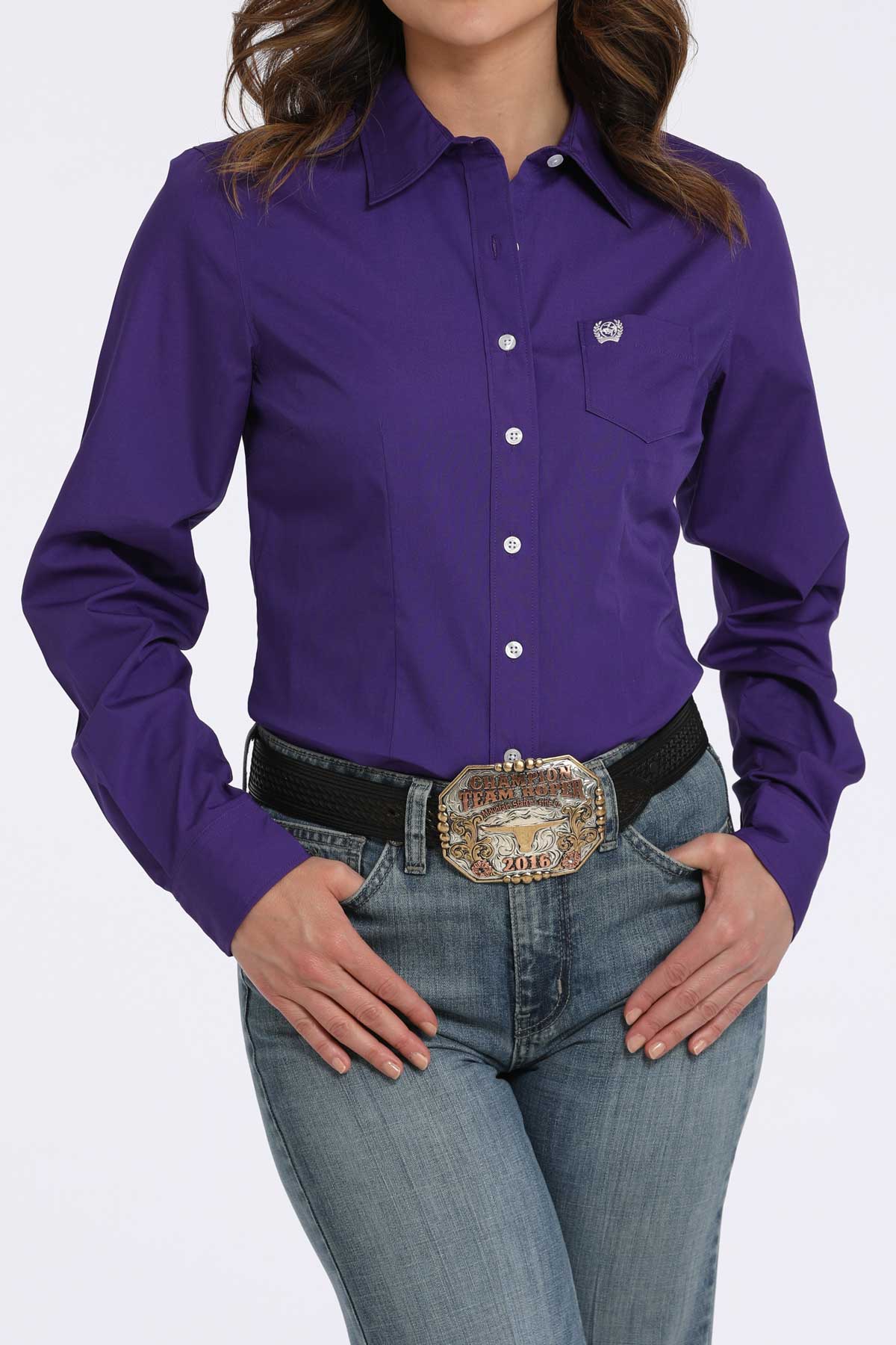 Cinch Women's Purple Button Down Western Shirt