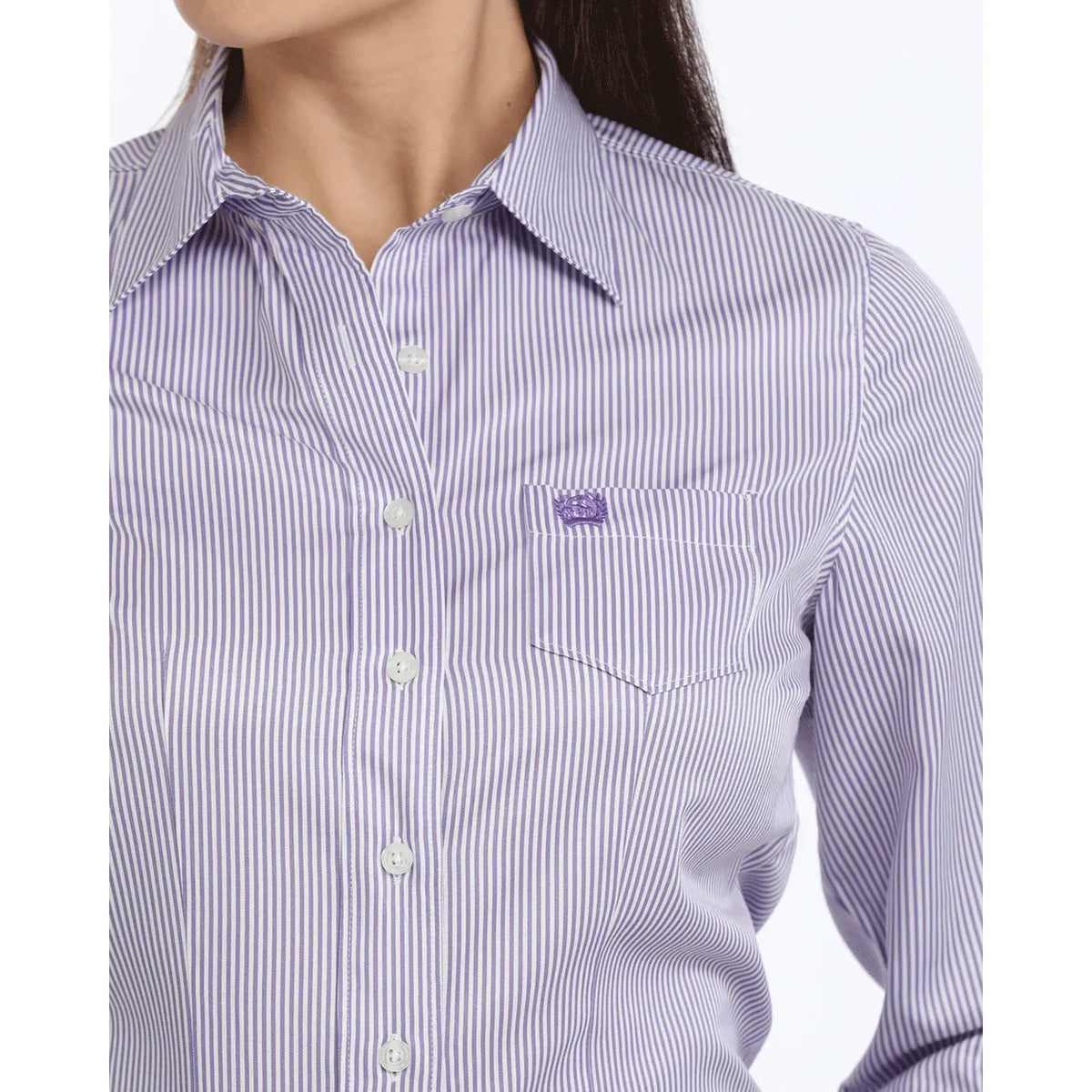 Cinch Women's TENCEL™ Micro Stripe Western Shirt – Purple