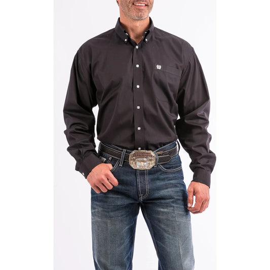 Cinch Men's Solid Black Button-Down Western Shirt