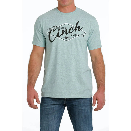 Men's Cinch Lead this Life Denim Co T Shirt Heather Teal