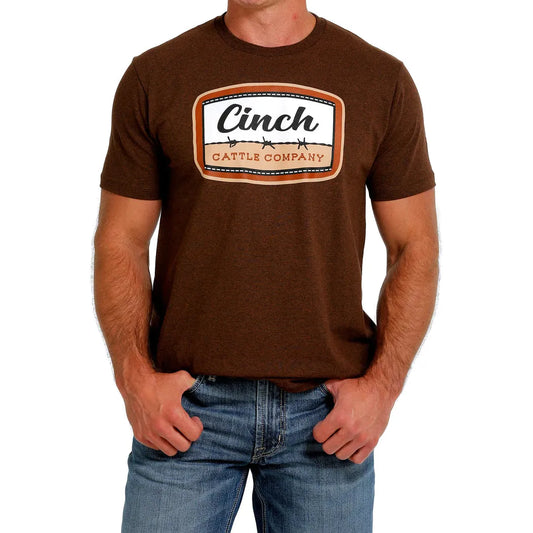 Men's Cinch Cattle Company Short Sleeve T Shirt Brown