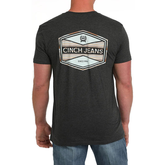 Men's Cinch T-Shirt Back Screen Print Black
