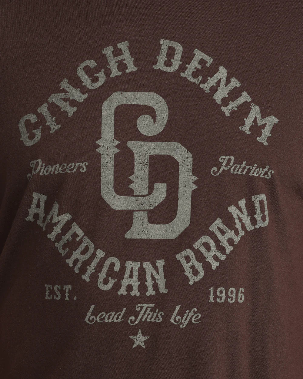 Cinch Men’s Denim Graphic T-Shirt Brown – Western Logo Tee