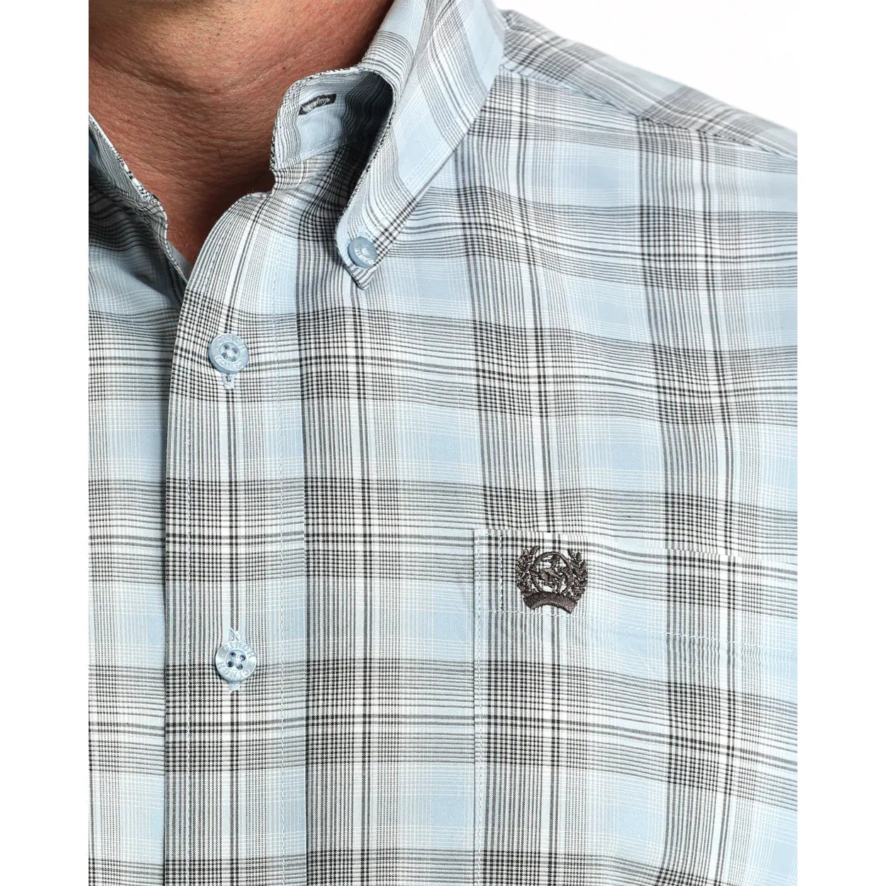 Men's Cinch Classic Fit Button Down Shirt Blue Plaid