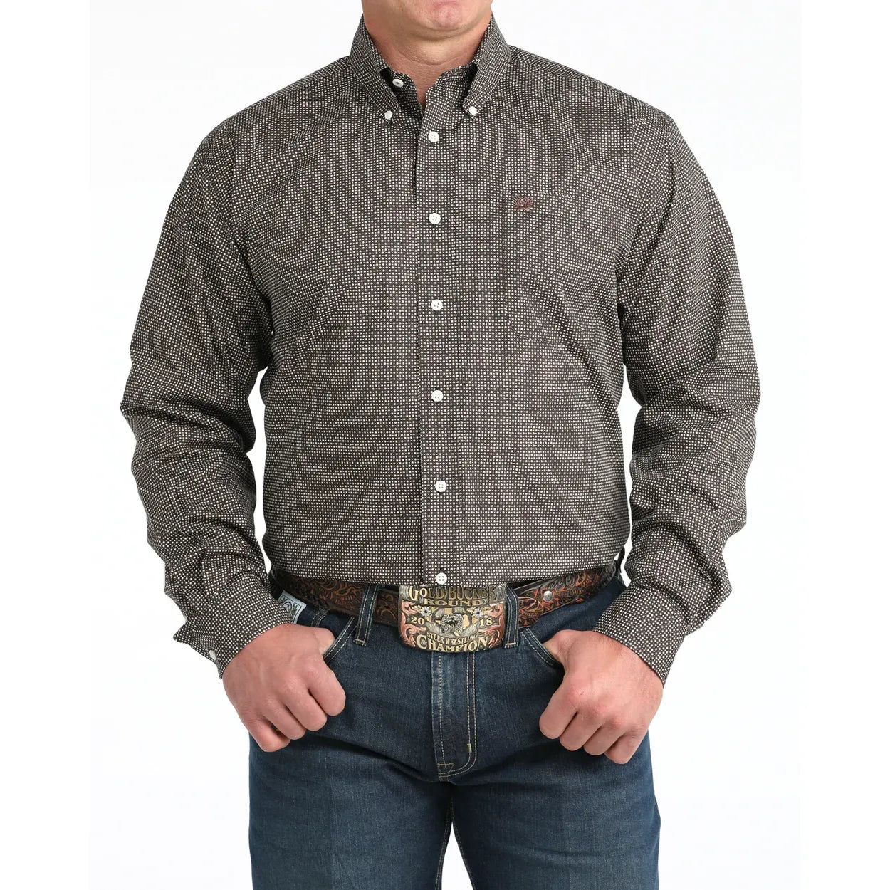 Men's Cinch Classic Fit Button Down Shirt Geometric Plaid