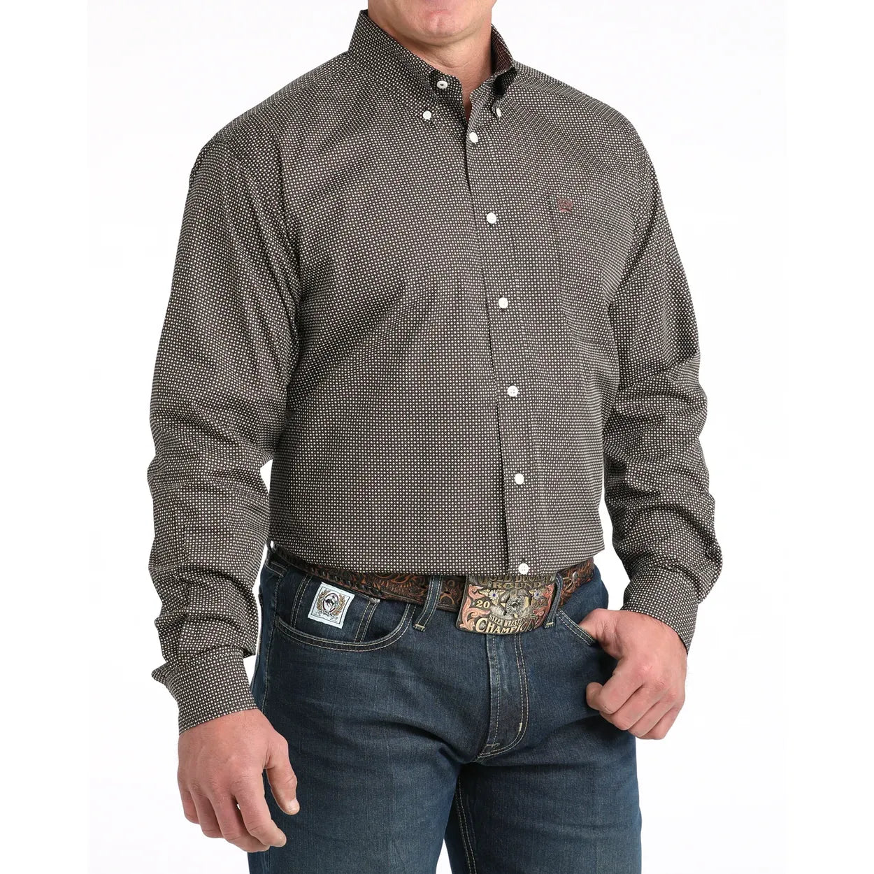 Men's Cinch Classic Fit Button Down Shirt Geometric Plaid