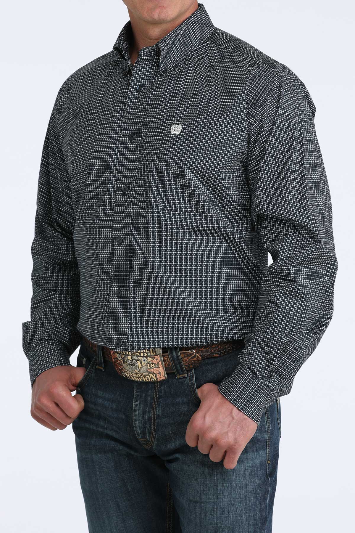 Cinch Men's Classic Fit Button Down Western Shirt - Navy