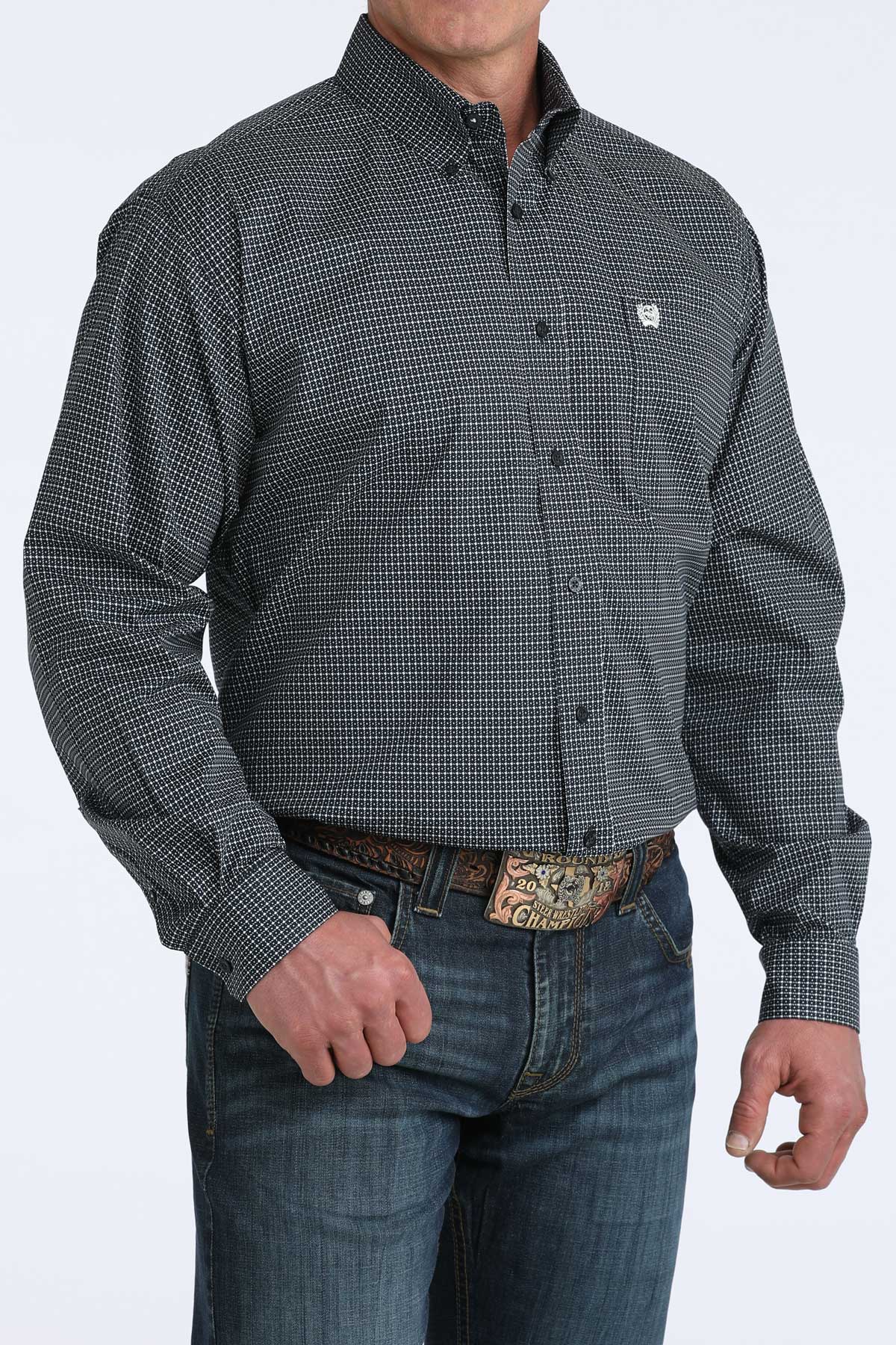 Cinch Men's Classic Fit Button Down Western Shirt - Navy