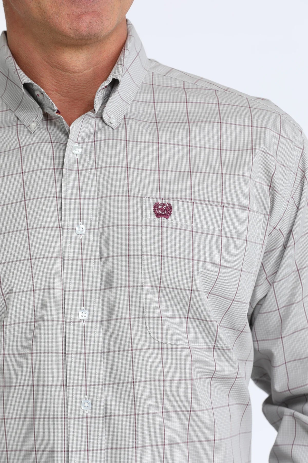 Cinch Men's Classic Fit Button Down Western Shirt - Grey