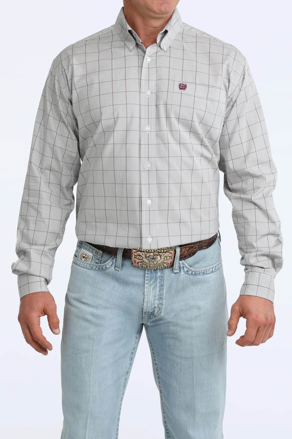 Cinch Men's Classic Fit Button Down Western Shirt - Grey