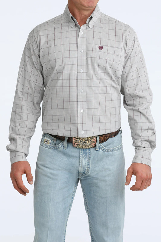 Cinch Men's Classic Fit Button Down Western Shirt - Grey