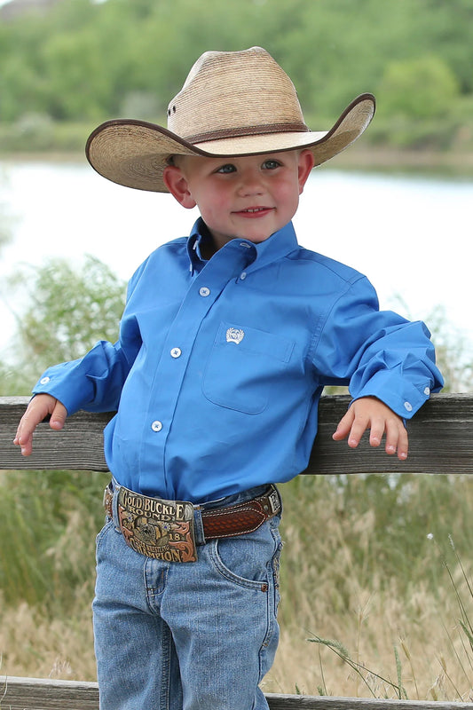 Cinch Youth Blue Button-Down Western Shirt