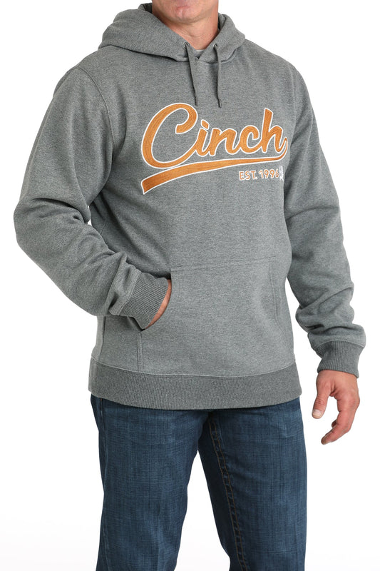 Cinch Men's Heather Grey Logo Hoodie