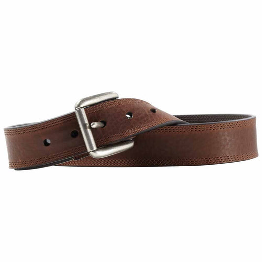 Ariat Mens Triple Row Stitch Work Belt Brown