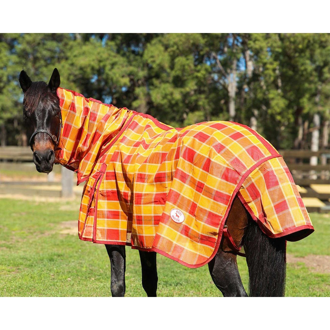 Kool Master PVC Shade Mesh Horse Rug Combo – Red/Amber