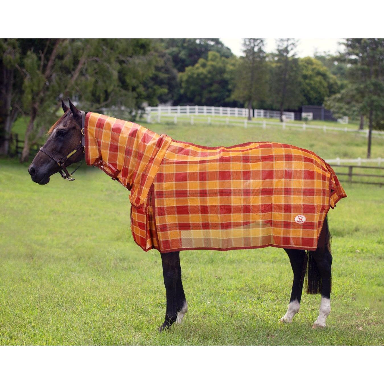Kool Master PVC Shade Mesh Horse Rug Combo – Red/Amber
