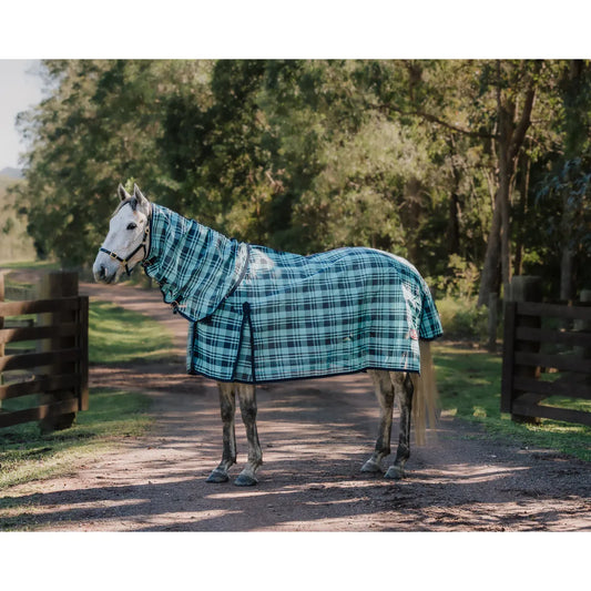 Kool Master PVC Shade Mesh Horse Rug Combo – Turquoise/Navy
