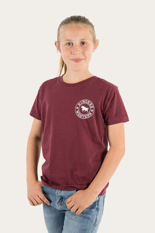 Signature Bull Kids Classic T-Shirt - Burgundy and White