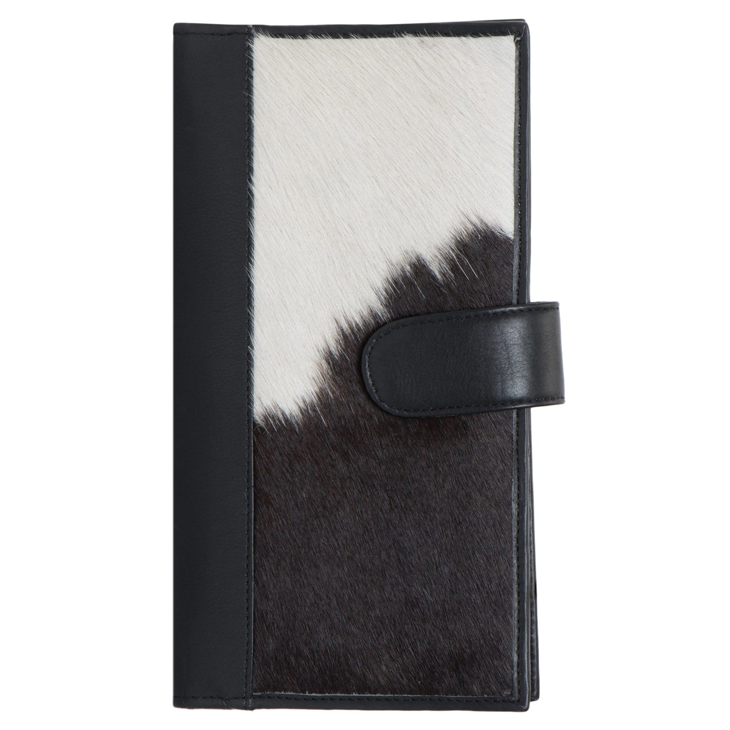 Large Ladies Cowhide Travel Clutch Black