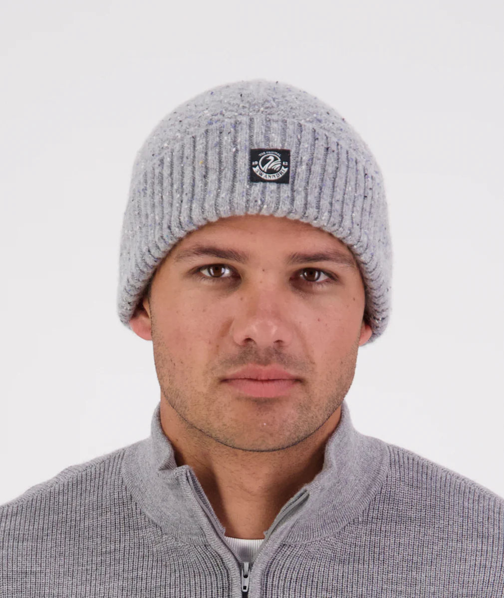 Swanndri South Road Waffle Beanie - Grey Marle