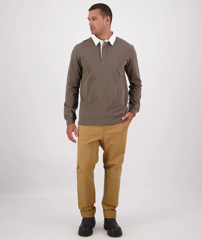 Swanndri Men's Fundamentals Long Sleeve Rugby Olive