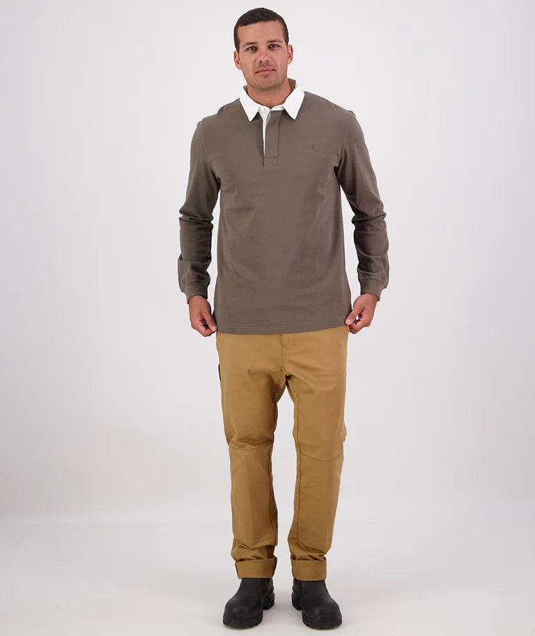 Swanndri Men's Fundamentals Long Sleeve Rugby Olive