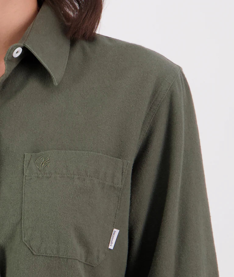 Swanndri Women's Barn Long Sleeve Shirt Dark Olive