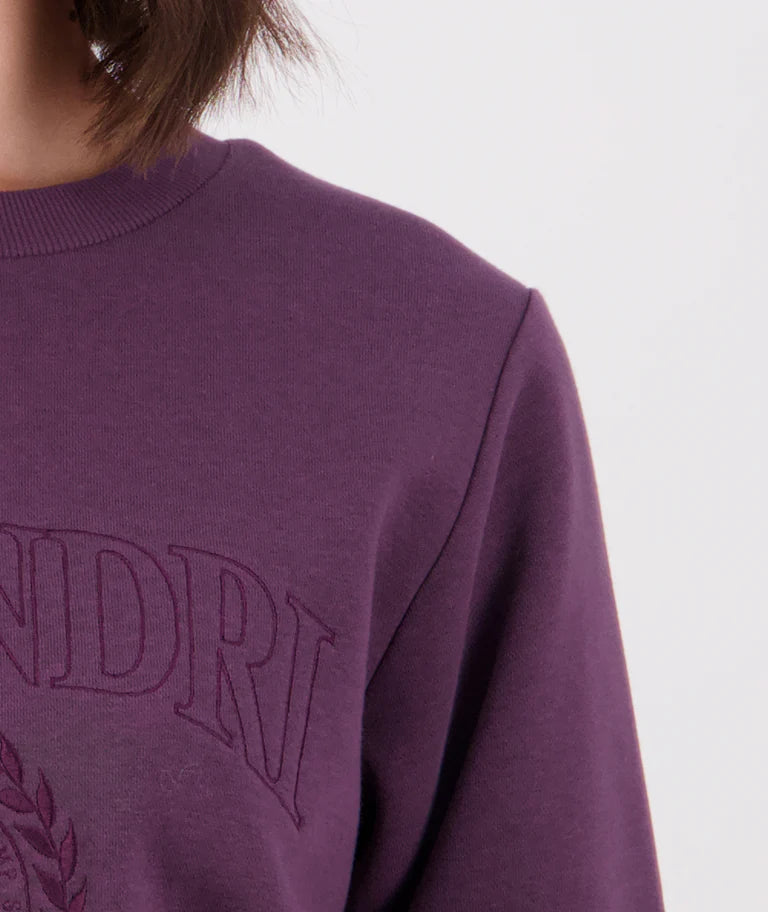 Swanndri Women's Ivy Embroidered Crew Dark Plum