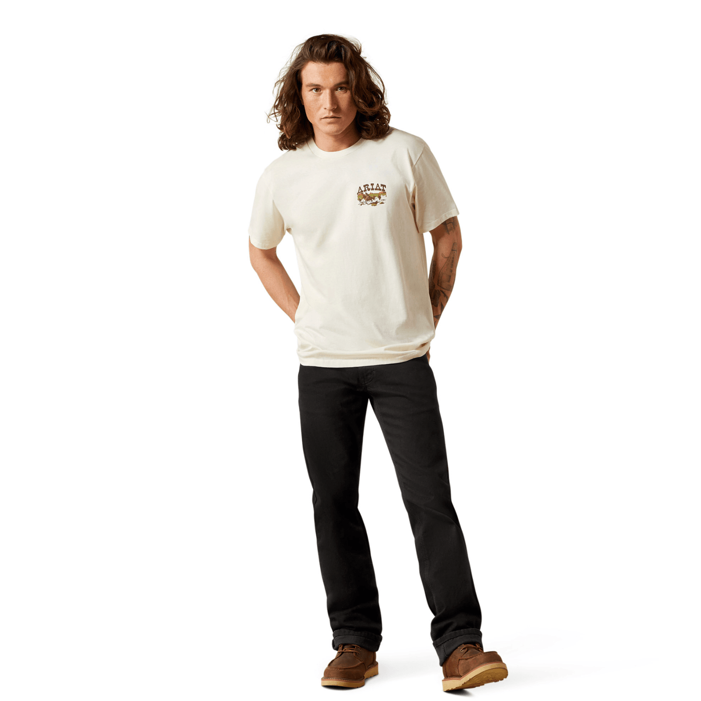 Ariat Men's Pulp Western T-Shirt Turtledove - Billy Goats Country Outfitters