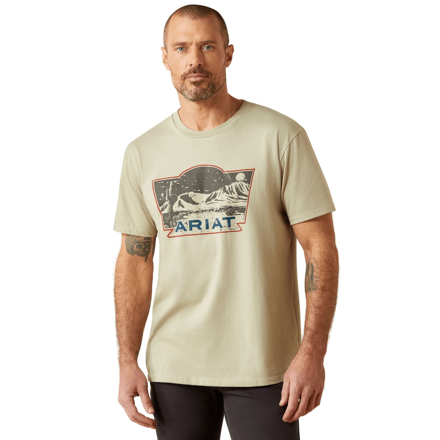 Ariat Men's Stamped Landscape T-Shirt Elm - Billy Goats Country Outfitters