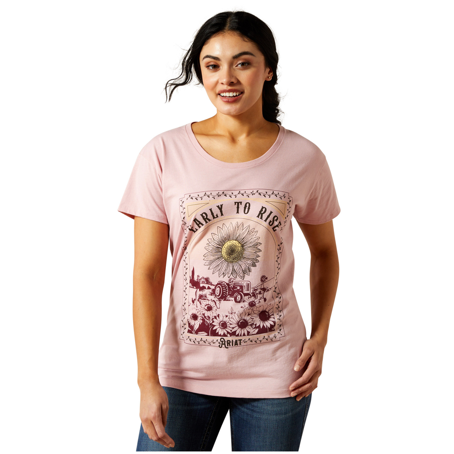 Ariat Women's Early To Rise T-Shirt Dusty Pink