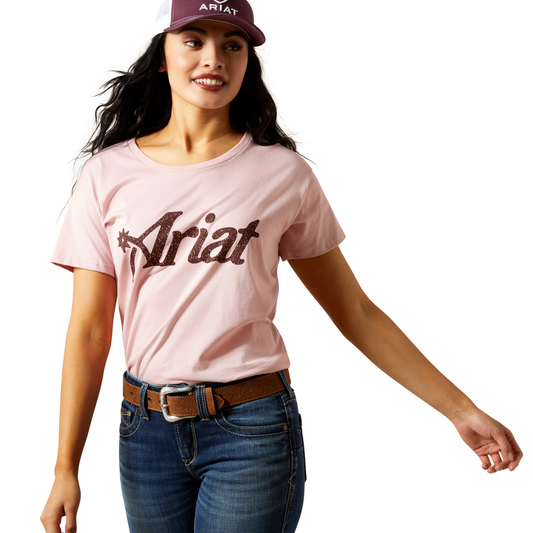Ariat Women's Spur Script T-Shirt Dusty Pink