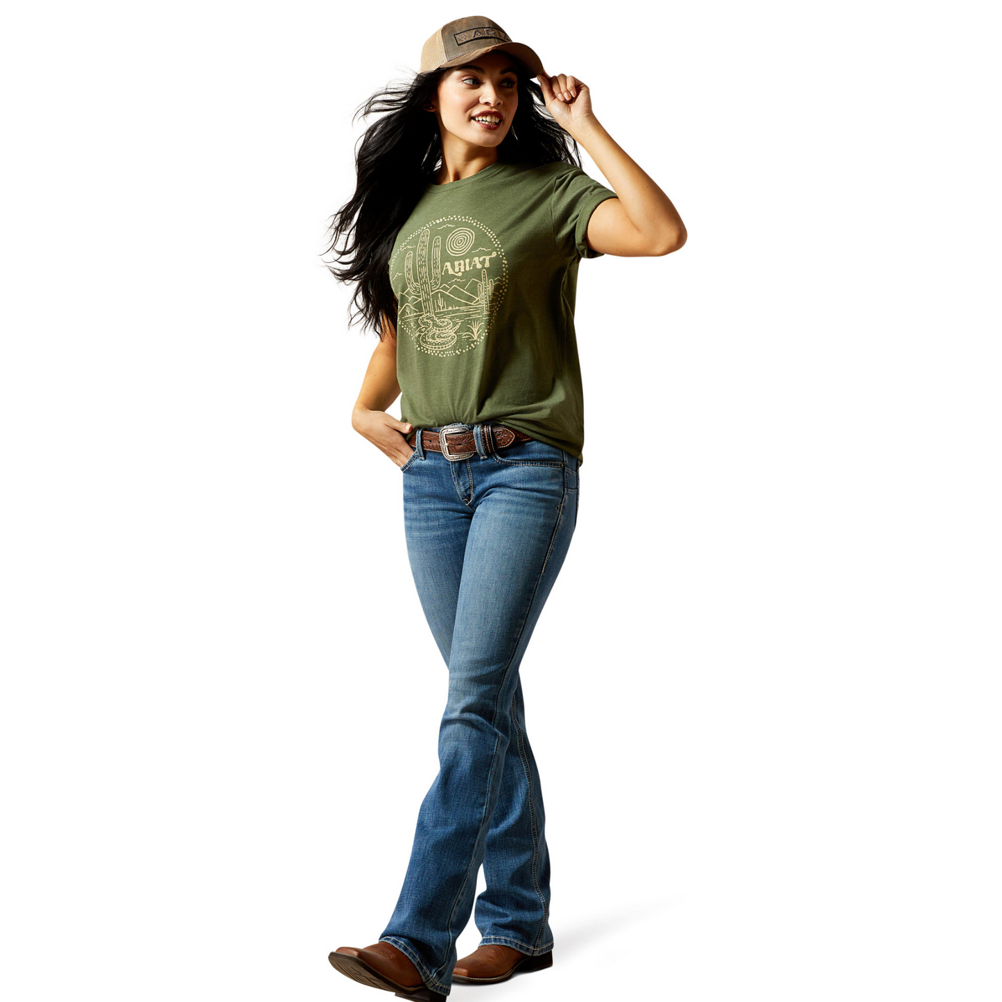 Ariat Women's Desert Snake T-Shirt Olive