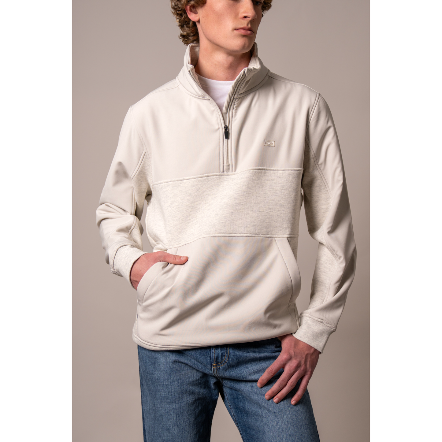 Kimes Ranch Men's La Rue 1/4 Zip Sweater - Natural