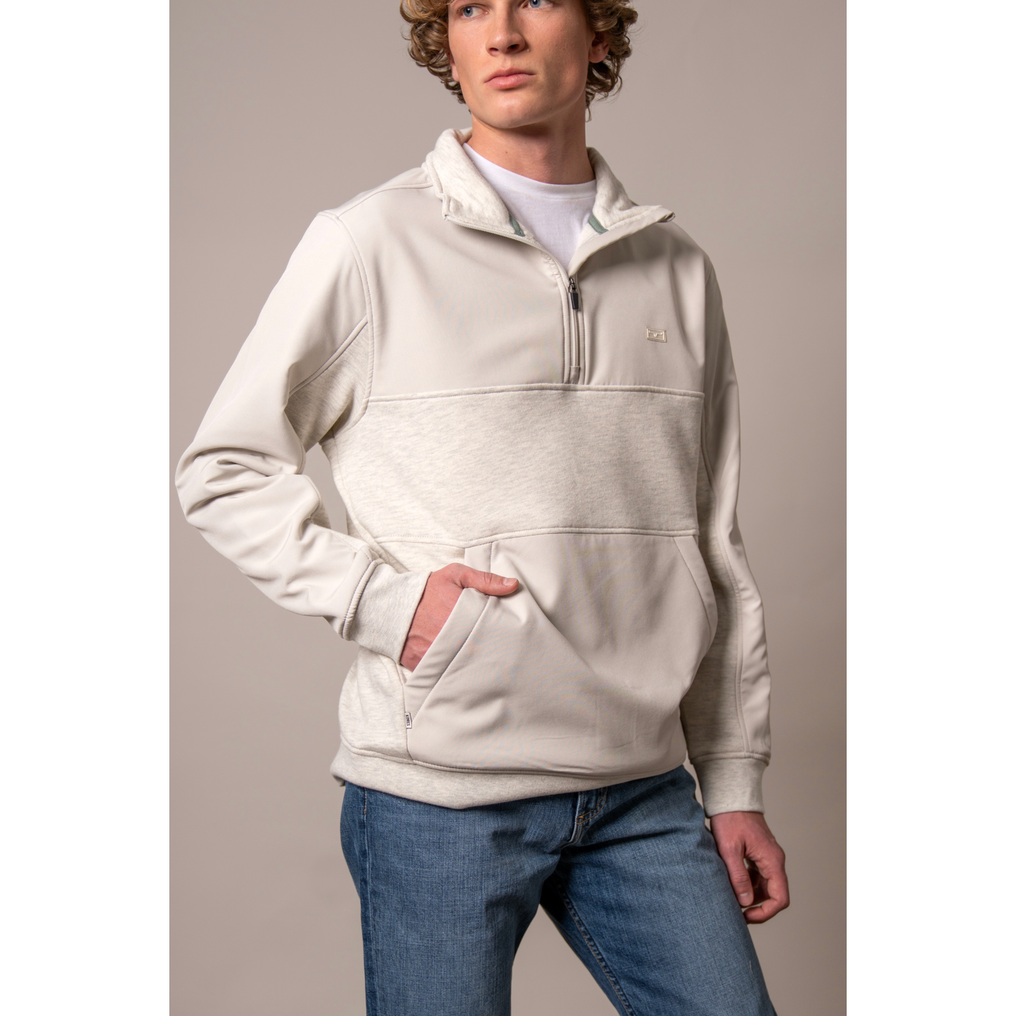 Kimes Ranch Men's La Rue 1/4 Zip Sweater - Natural