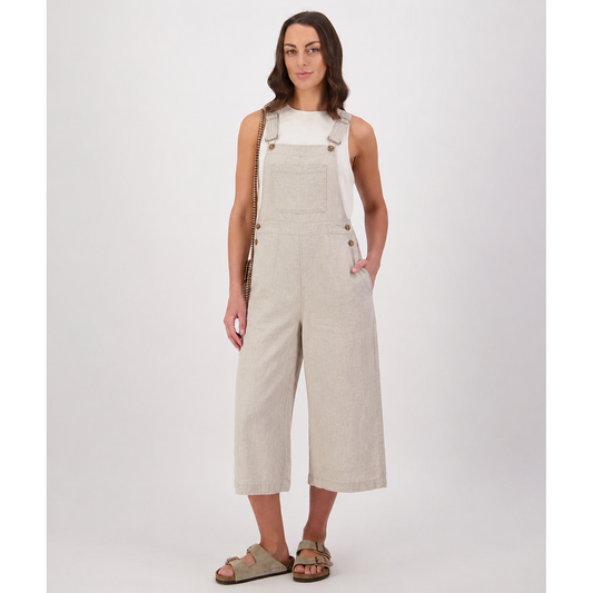 Swanndri Women's Julian Linen Dungarees - Light Stone